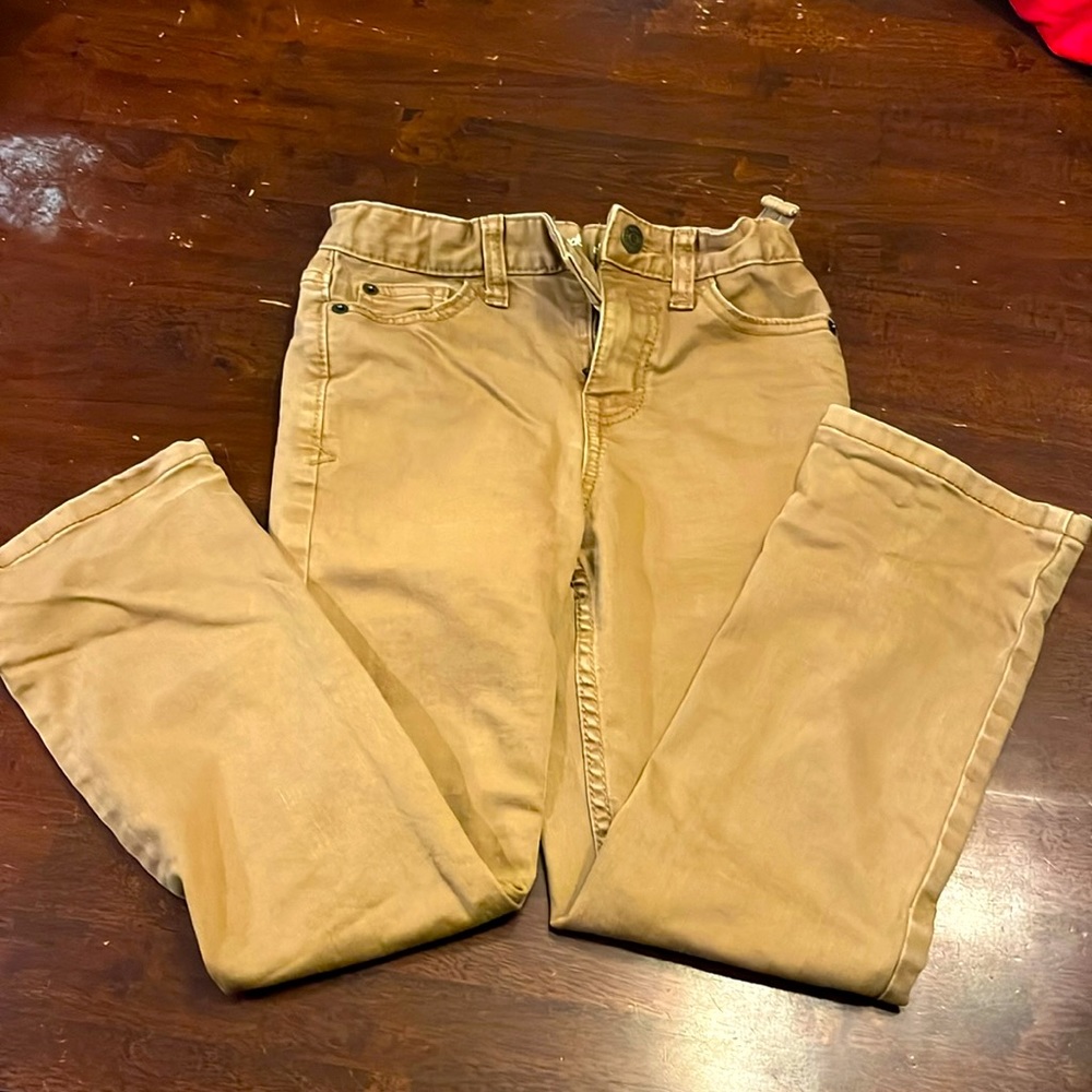 Cat and Jack tan pants w/ adjustable waist (size 7)